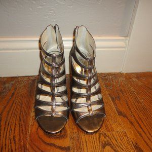 MICHAEL KORS Women's Bronze Stiletto Leather Heels Size 7M